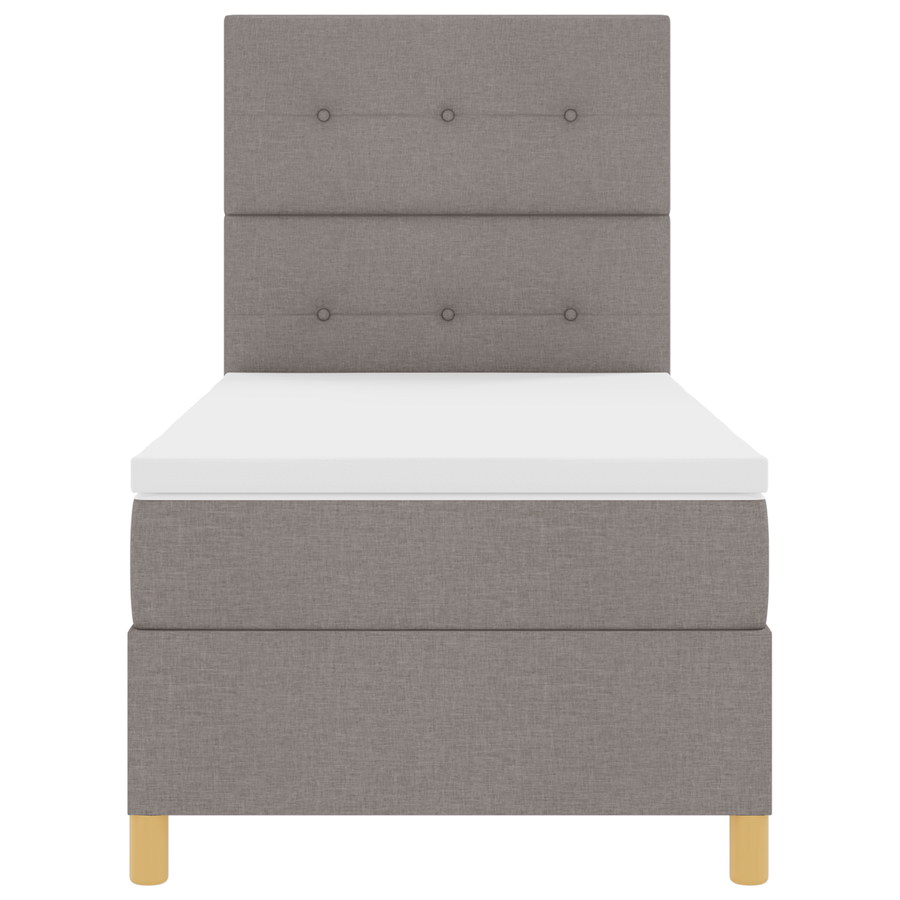 Boxspring Bed met Matras & LED Taupe 80x200 cm Stof