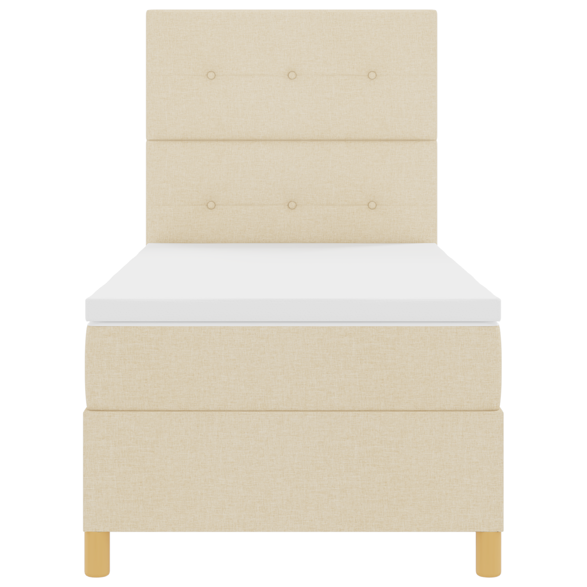 Boxspring Bed met Matras & LED Crème 80x200 cm Stof