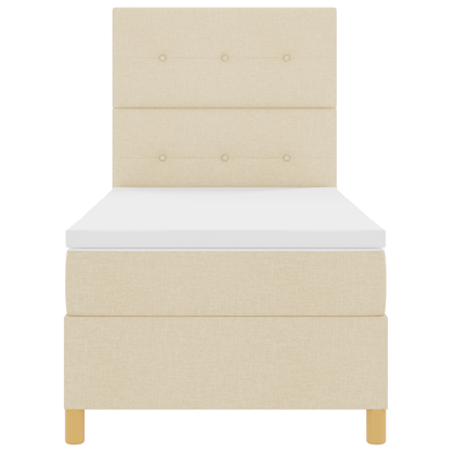 Boxspring Bed met Matras & LED Crème 80x200 cm Stof