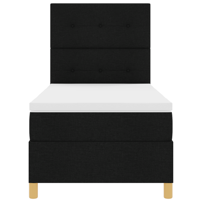 Boxspringbed met matras en LED stof zwart 90x190 cm
