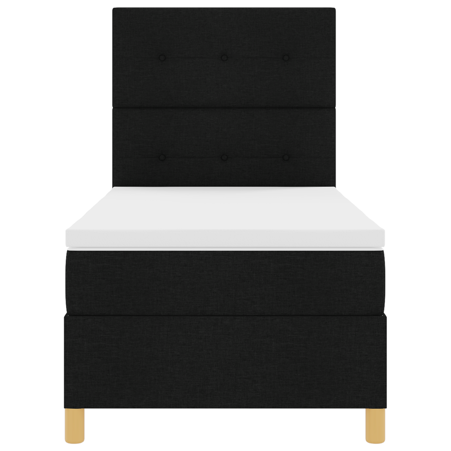 Boxspringbed met matras en LED stof zwart 90x190 cm