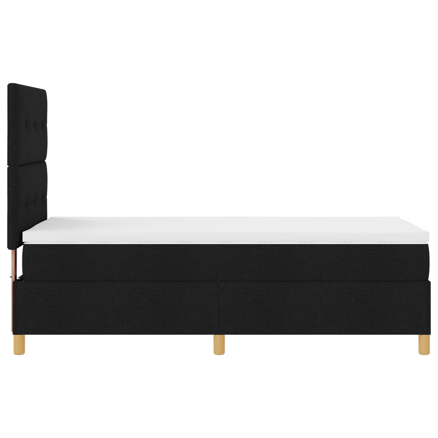 Boxspringbed met matras en LED stof zwart 90x190 cm