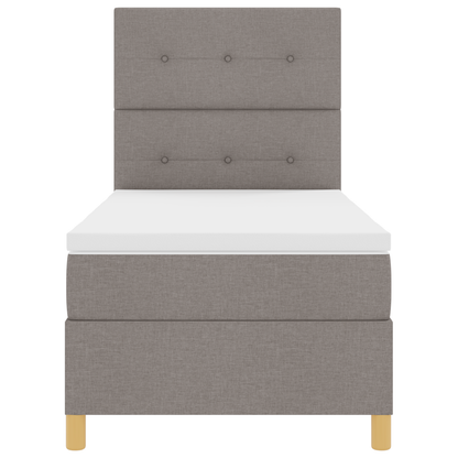 Boxspringbed met matras en LED stof taupe 90x190 cm