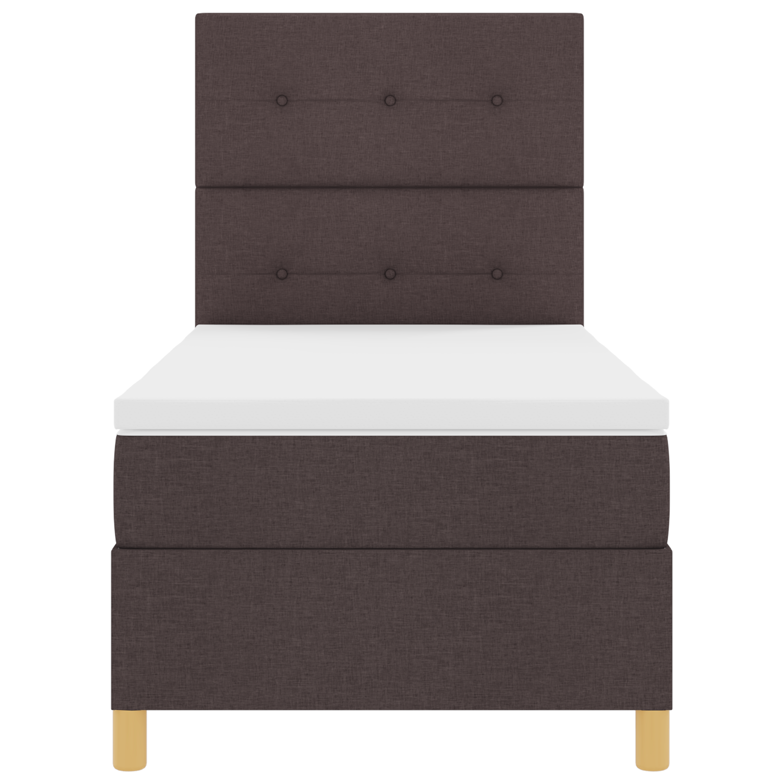 Boxspringbed met matras en LED stof donkerbruin 90x200 cm