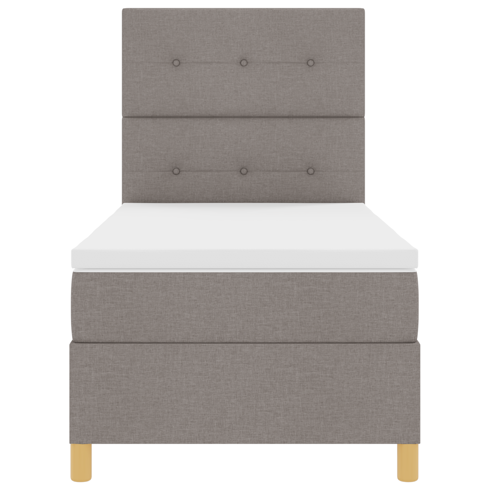 Boxspringbed met matras en LED stof taupe 90x200 cm