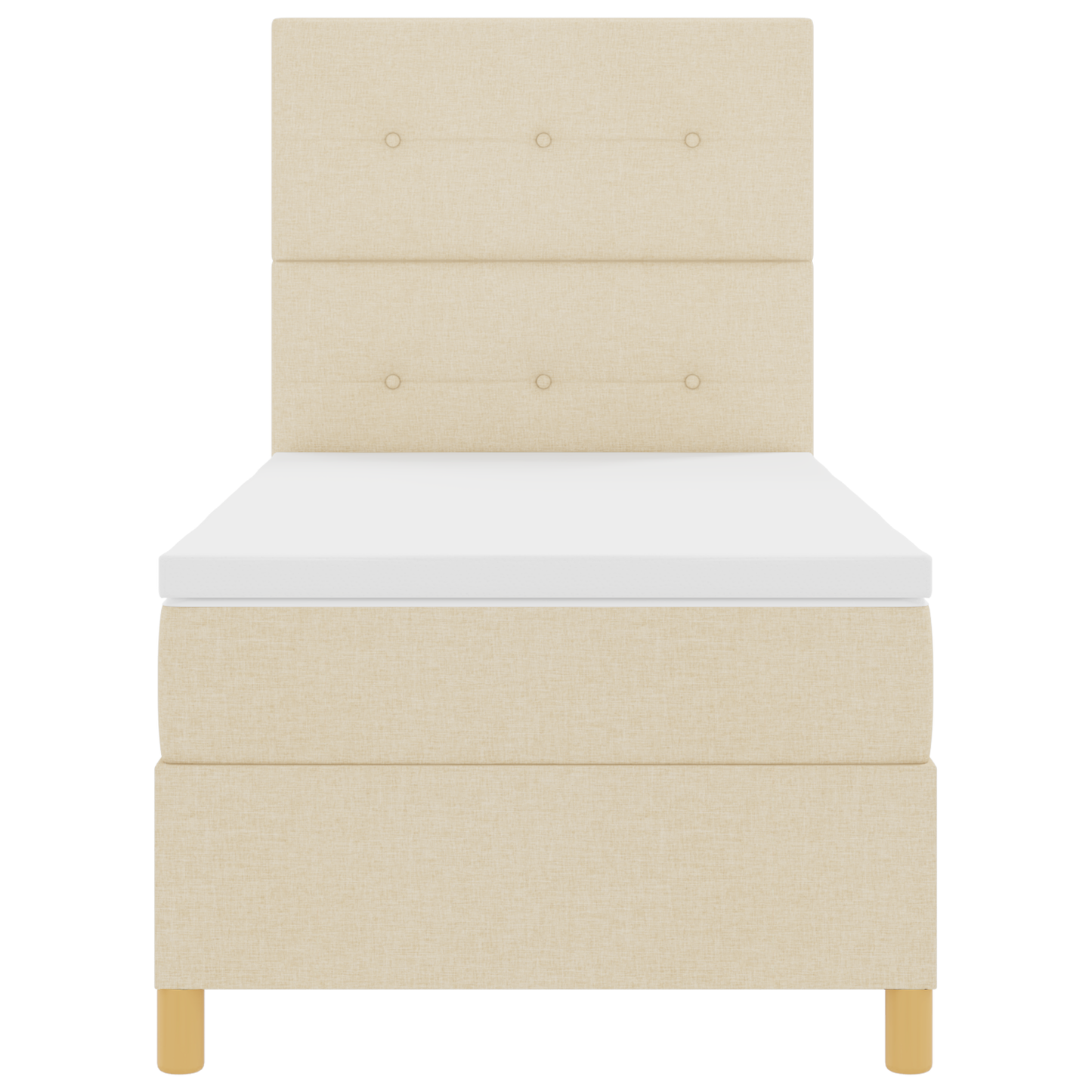 Boxspringbed met matras en LED stof crèmekleurig 90x200 cm