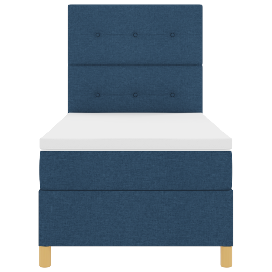 Boxspringbed met matras en LED stof blauw 100x200 cm
