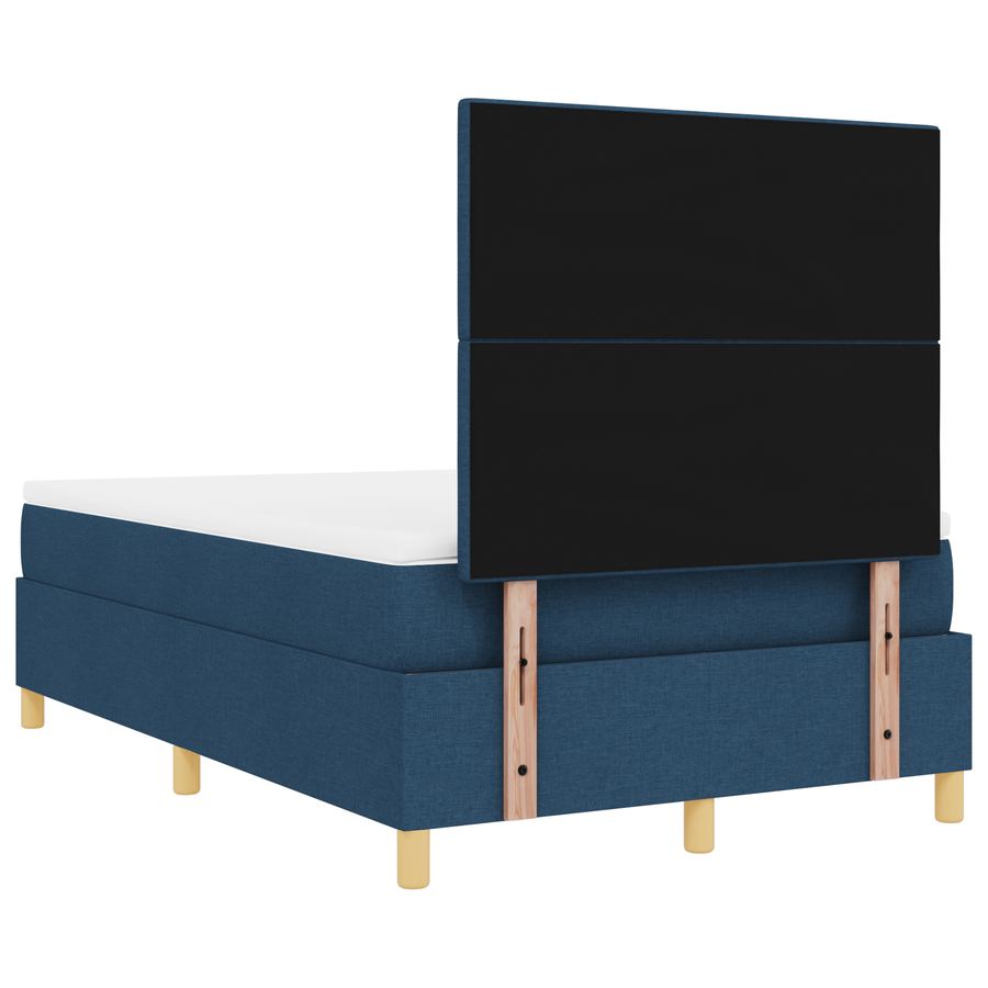 Boxspringbed met Matras & LED Blauw 120x190 cm Stof