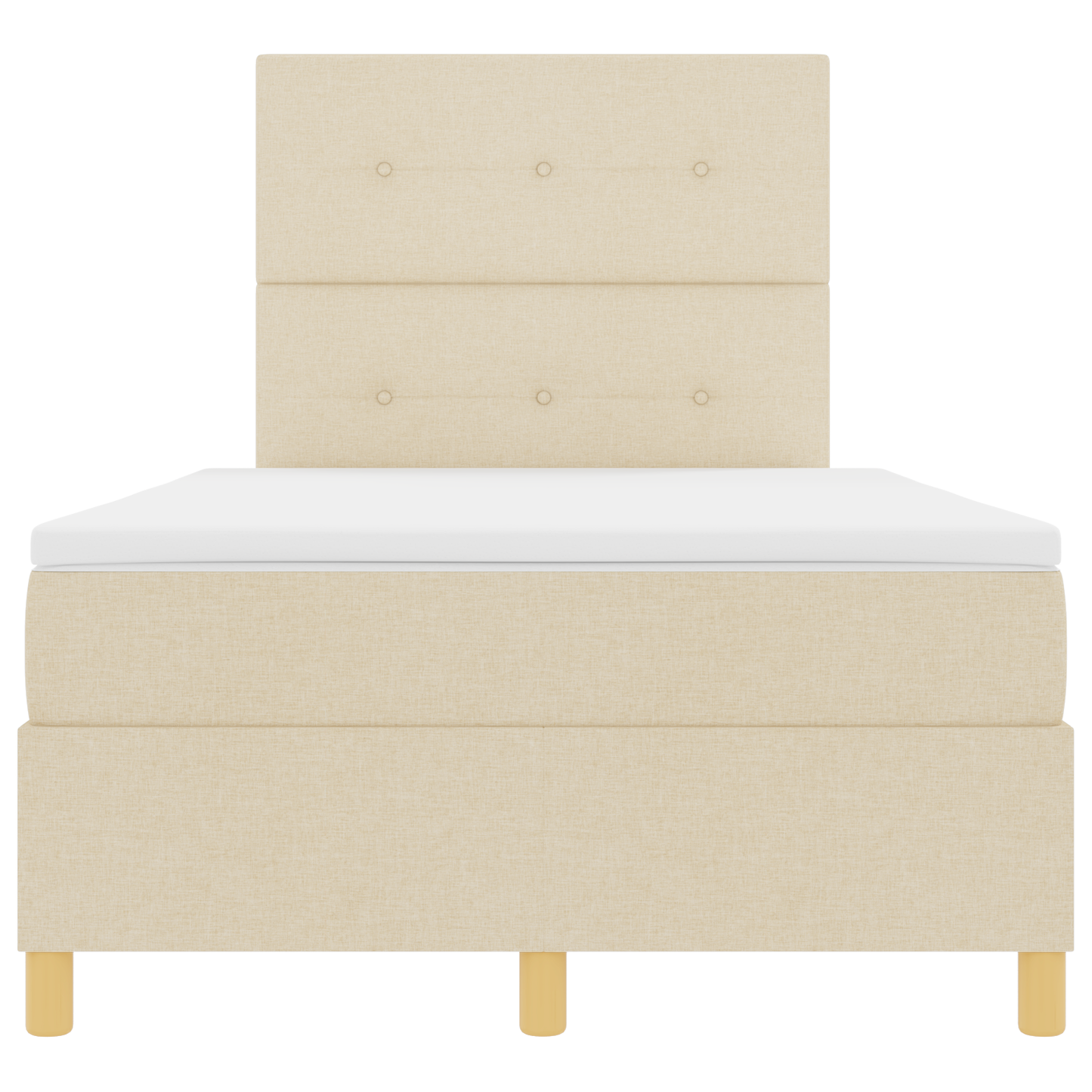 Boxspringbed met matras en LED stof crèmekleurig 120x200 cm