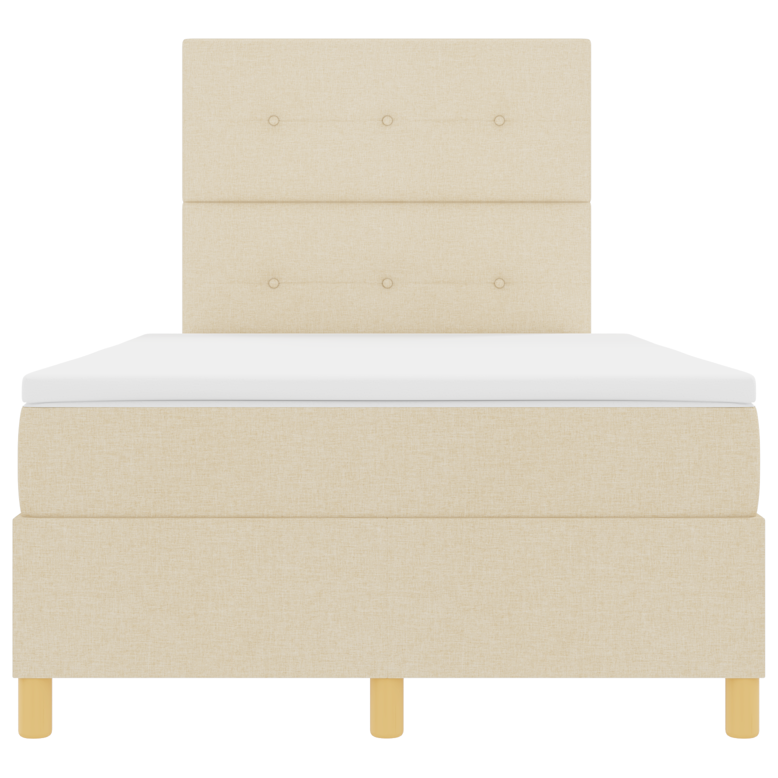 Boxspringbed met matras en LED stof crèmekleurig 120x200 cm