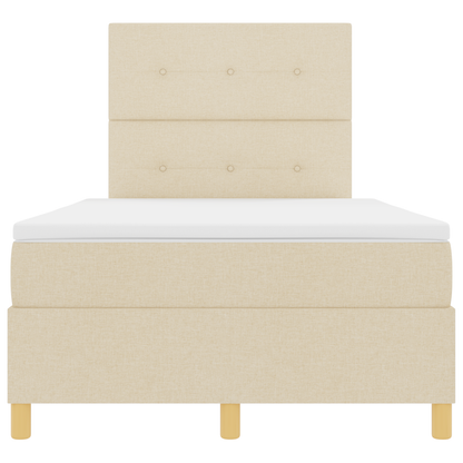 Boxspringbed met matras en LED stof crèmekleurig 120x200 cm