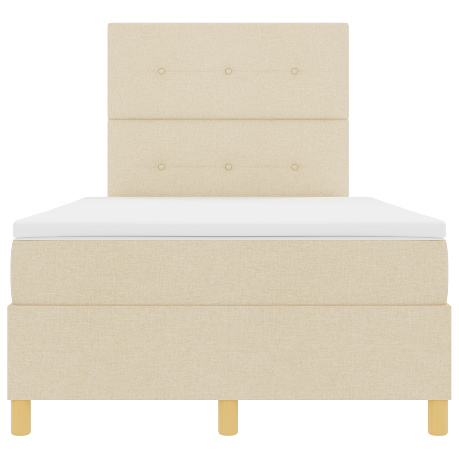 Boxspringbed met matras en LED stof crèmekleurig 120x200 cm