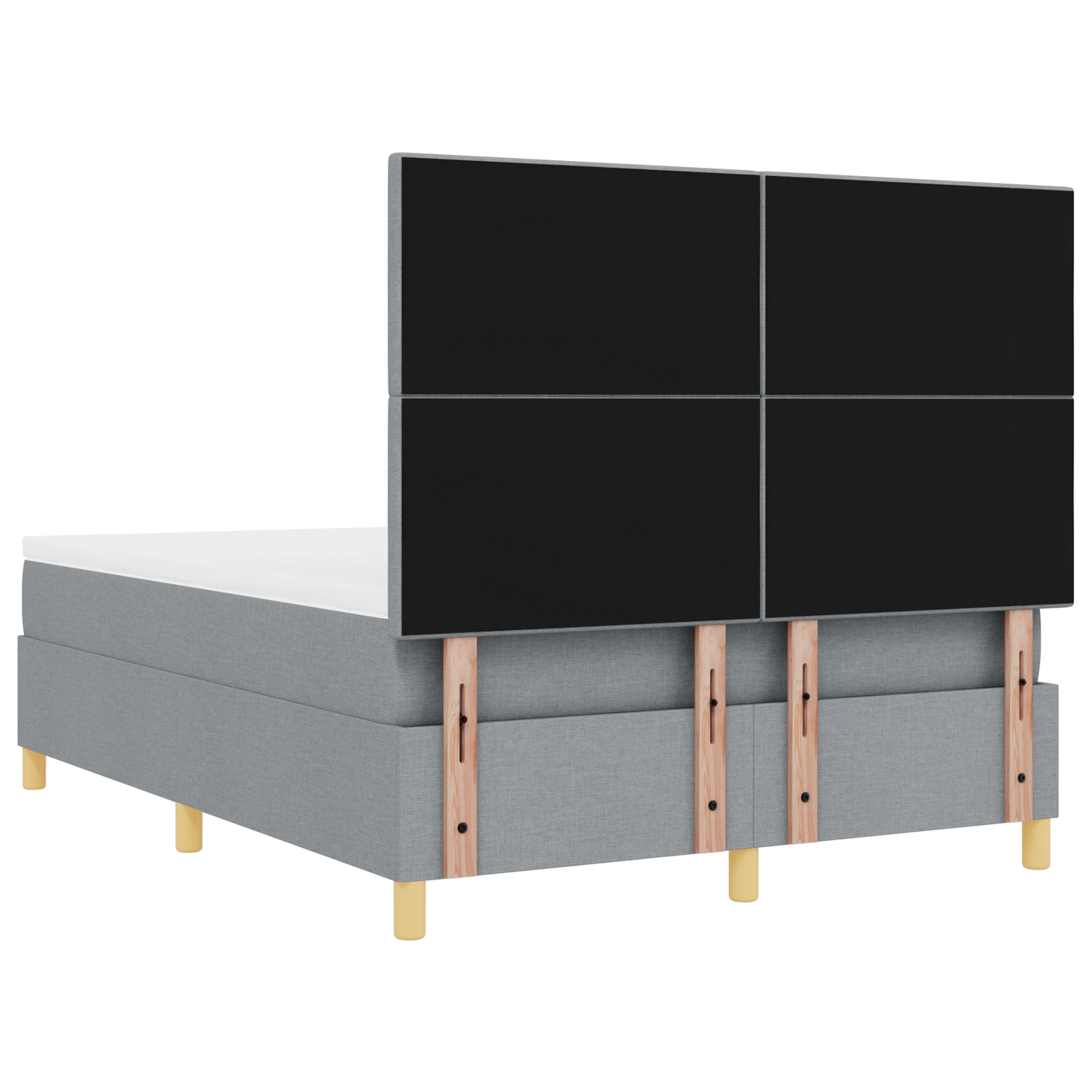 Boxspringbed met matras en LED stof lichtgrijs 140x190 cm