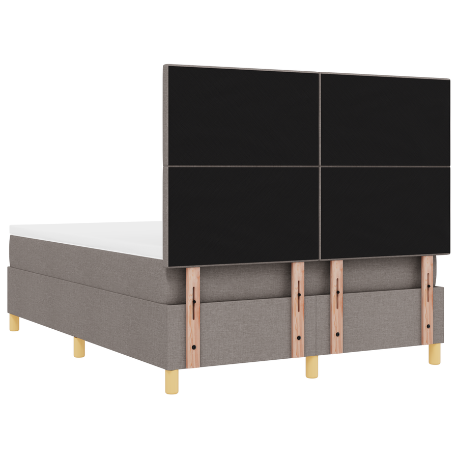 Boxspringbed met matras en LED stof taupe 140x190 cm