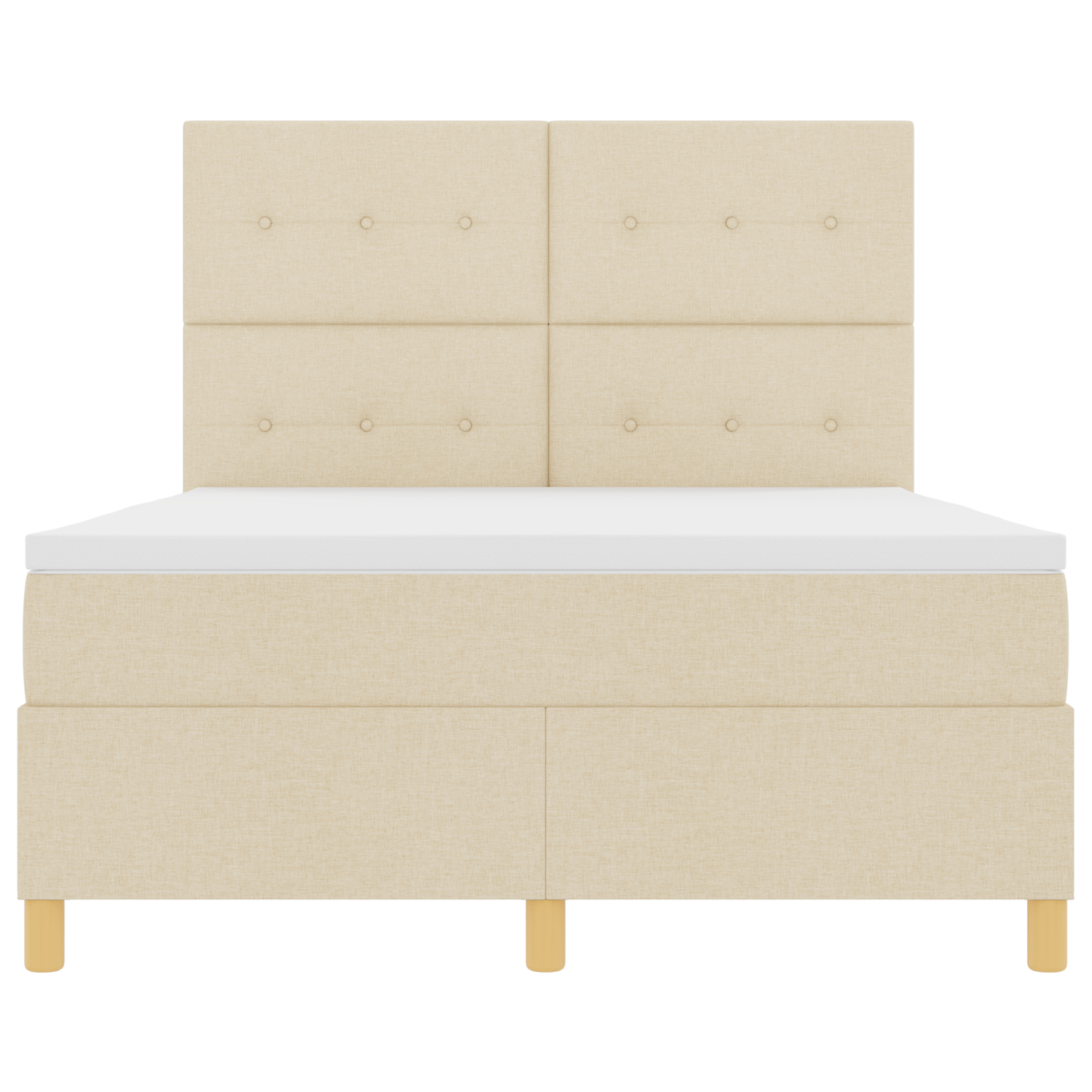 Boxspringbed met matras en LED stof crèmekleurig 140x190 cm