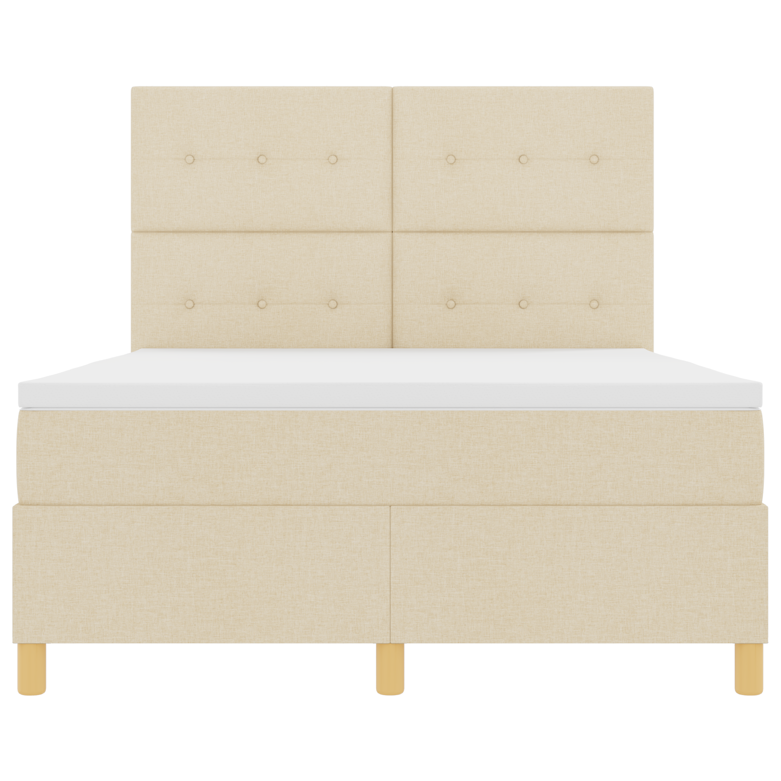 Boxspringbed met matras en LED stof crèmekleurig 140x190 cm