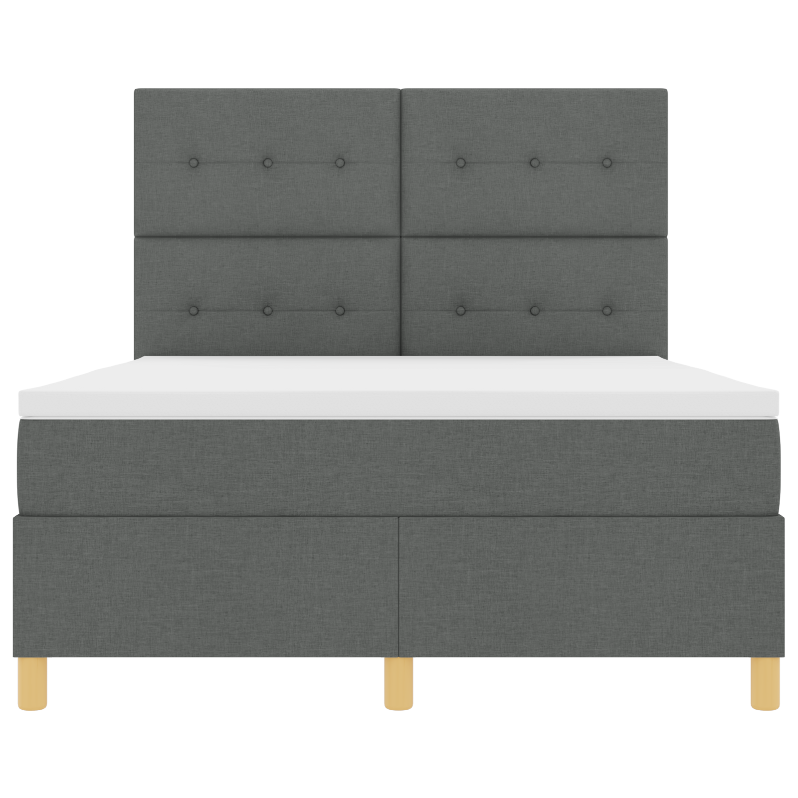 Boxspringbed met Matras & LED Donkergrijs 140x200 cm Stof