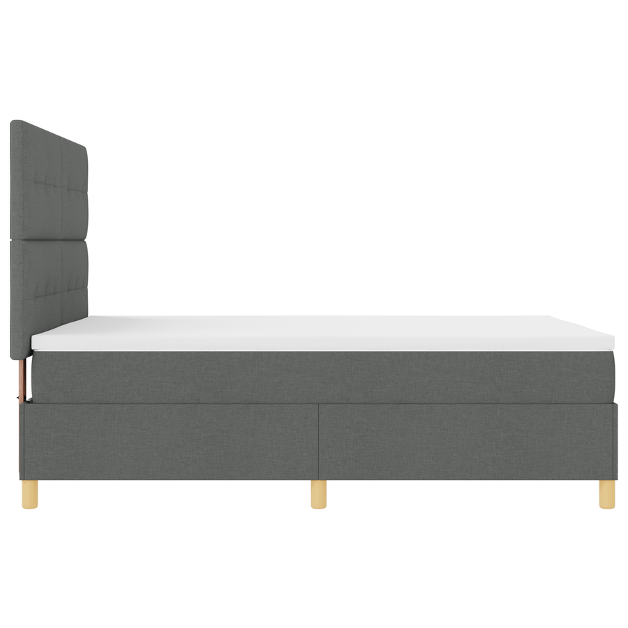 Boxspringbed met Matras & LED Donkergrijs 140x200 cm Stof