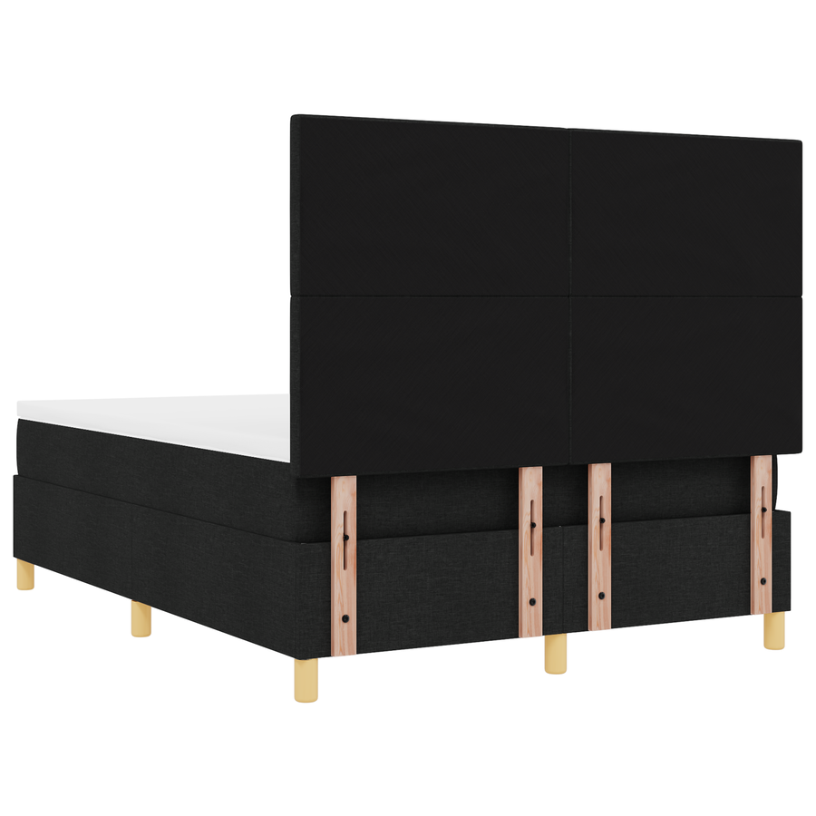 Boxspringbed met matras en LED stof zwart 140x200 cm