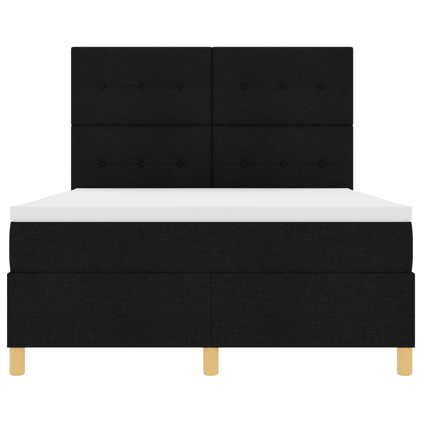 Boxspringbed met matras en LED stof zwart 140x200 cm
