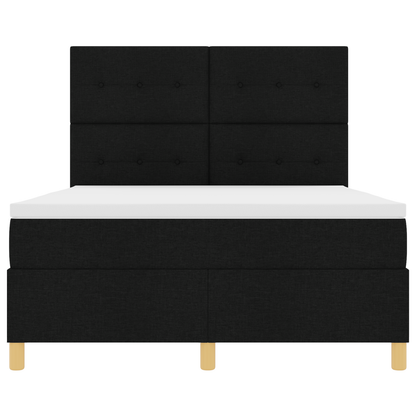 Boxspringbed met matras en LED stof zwart 140x200 cm