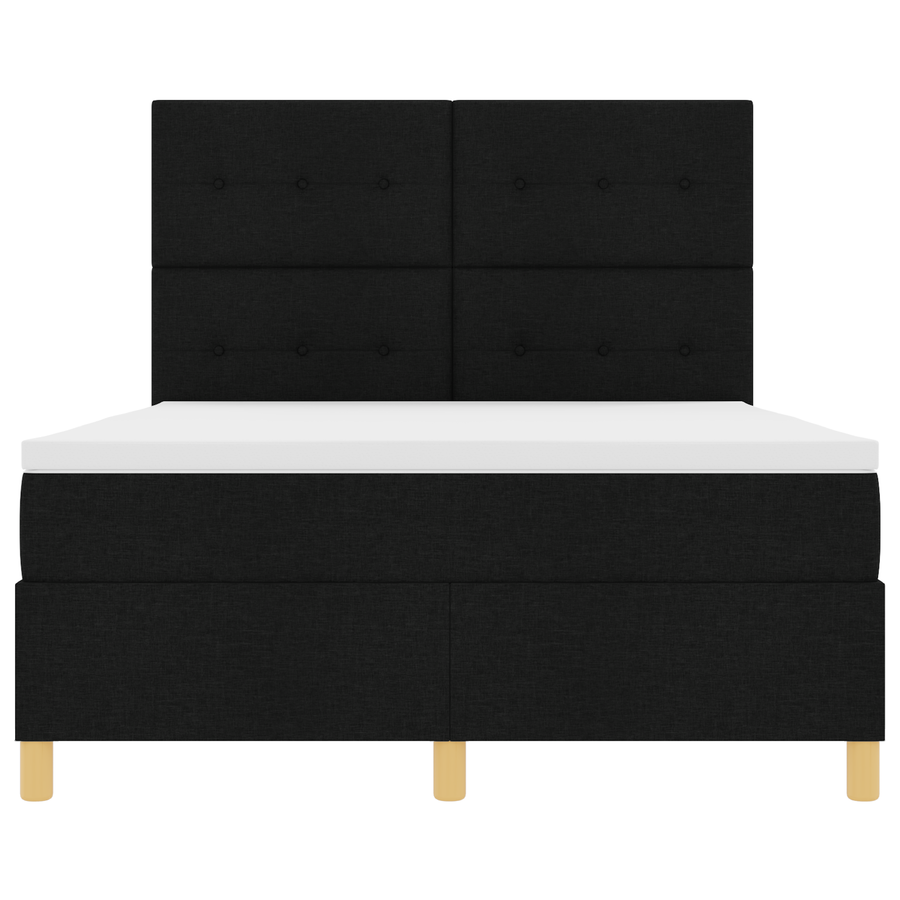 Boxspringbed met matras en LED stof zwart 140x200 cm