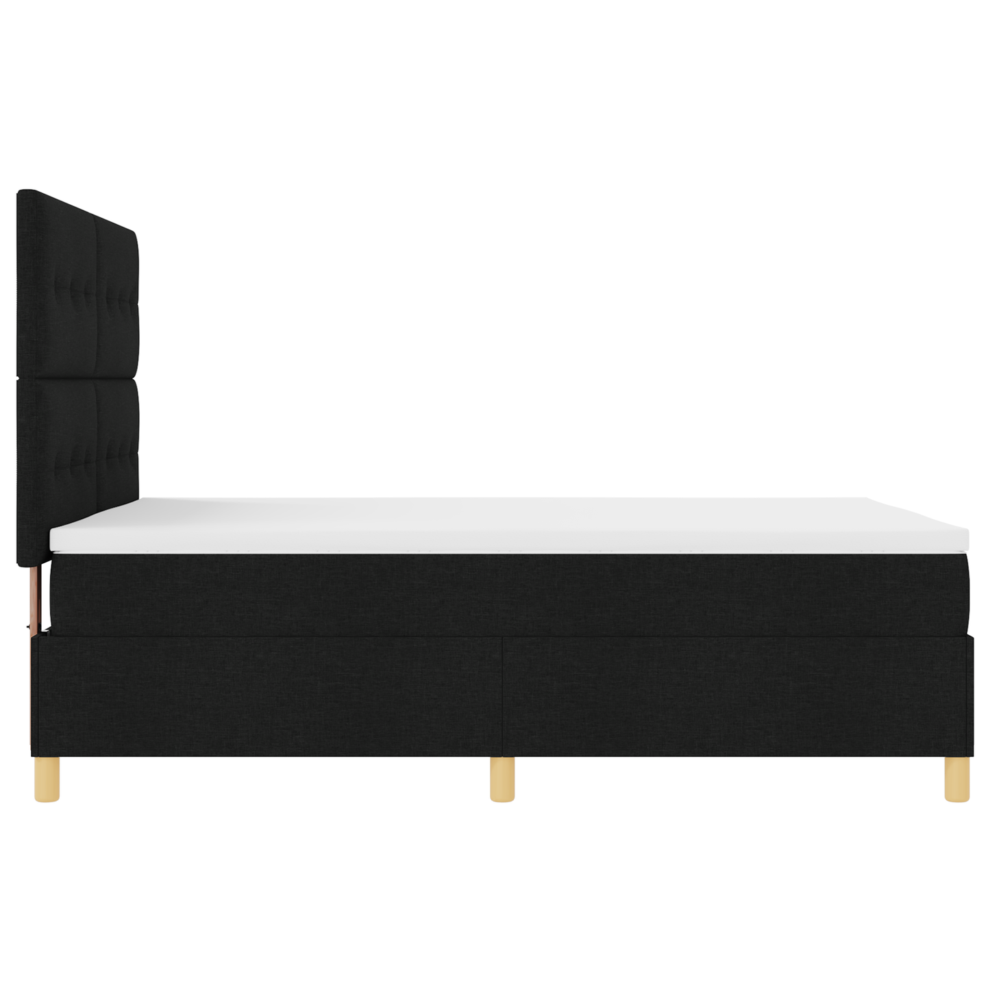 Boxspringbed met matras en LED stof zwart 140x200 cm