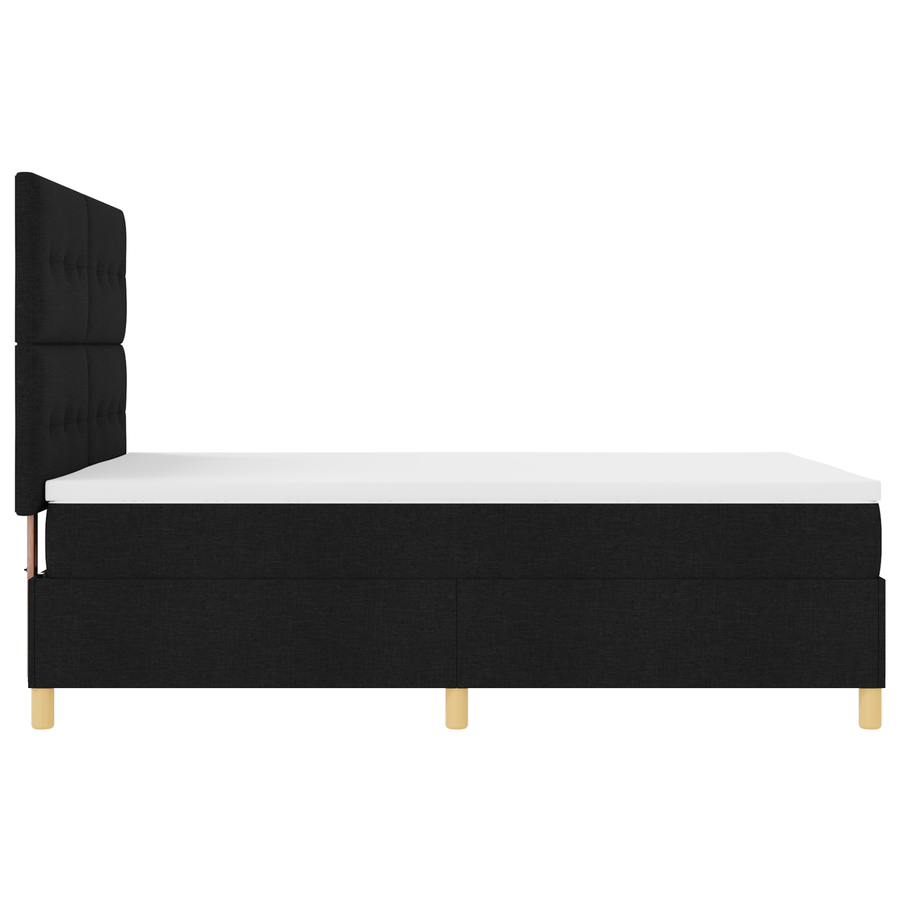 Boxspringbed met matras en LED stof zwart 140x200 cm