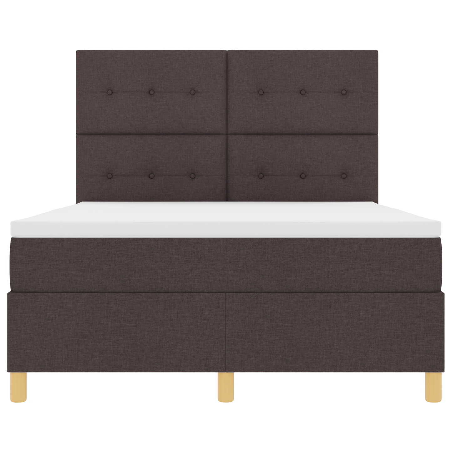 Boxspringbed met matras en LED stof donkerbruin 140x200 cm