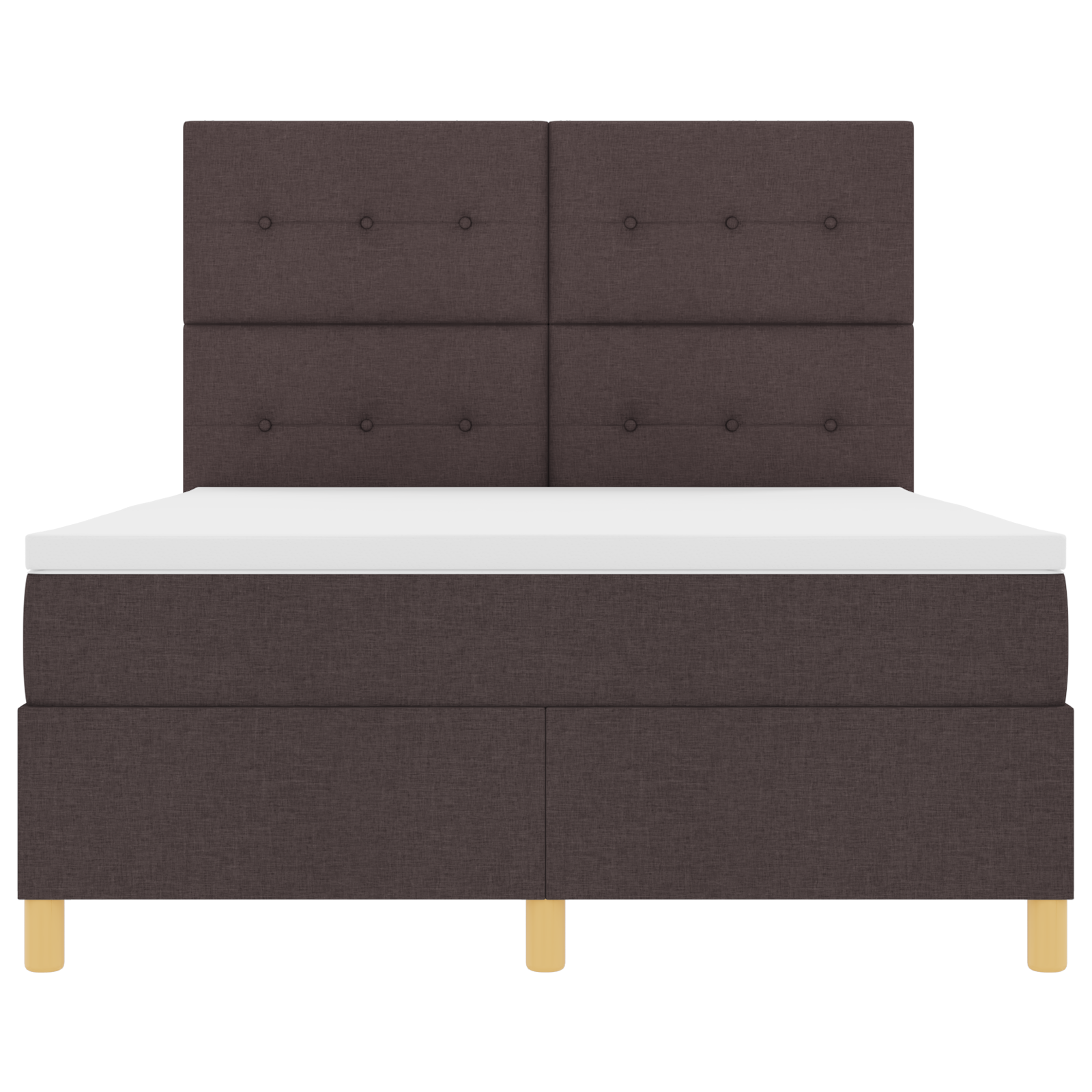 Boxspringbed met matras en LED stof donkerbruin 140x200 cm