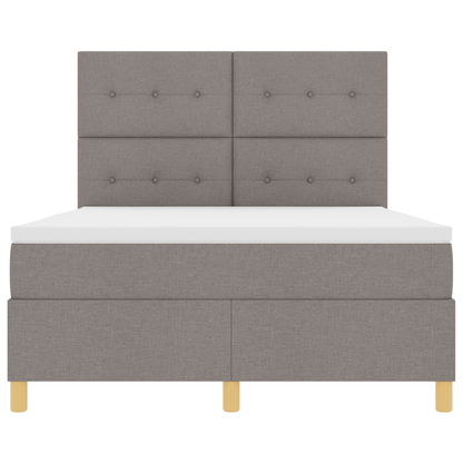Boxspringbed met matras en LED stof taupe 140x200 cm