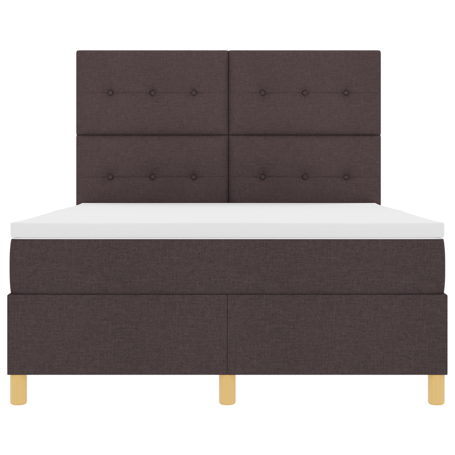 Boxspringbed met matras en LED stof donkerbruin 160x200 cm