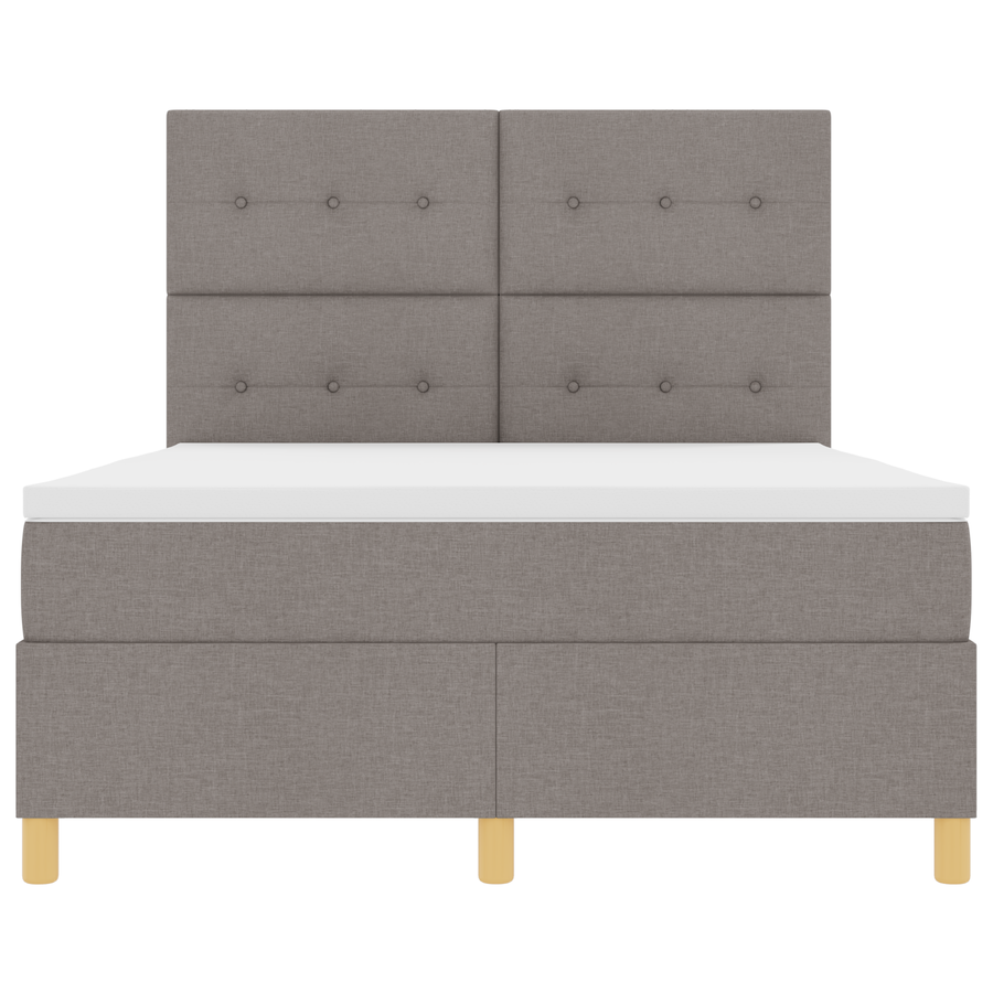 Boxspringbed met matras en LED stof taupe 160x200 cm