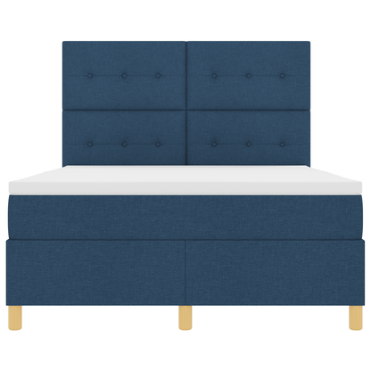 Boxspringbed met matras en LED stof blauw 160x200 cm