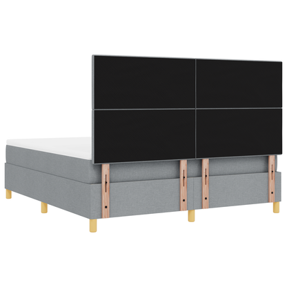 Boxspringbed met Matras & LED Licht Lichtgrijs 180x200 cm Stof