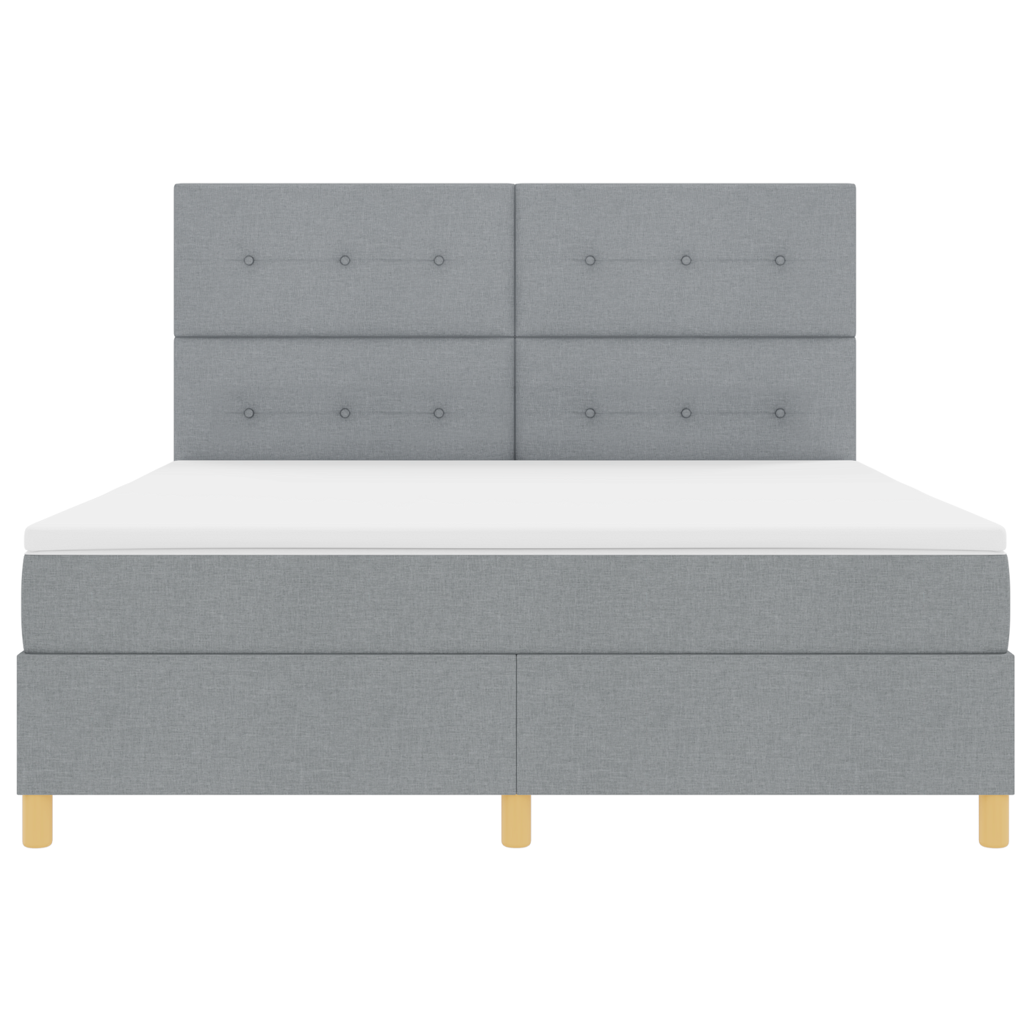 Boxspringbed met Matras & LED Licht Lichtgrijs 180x200 cm Stof