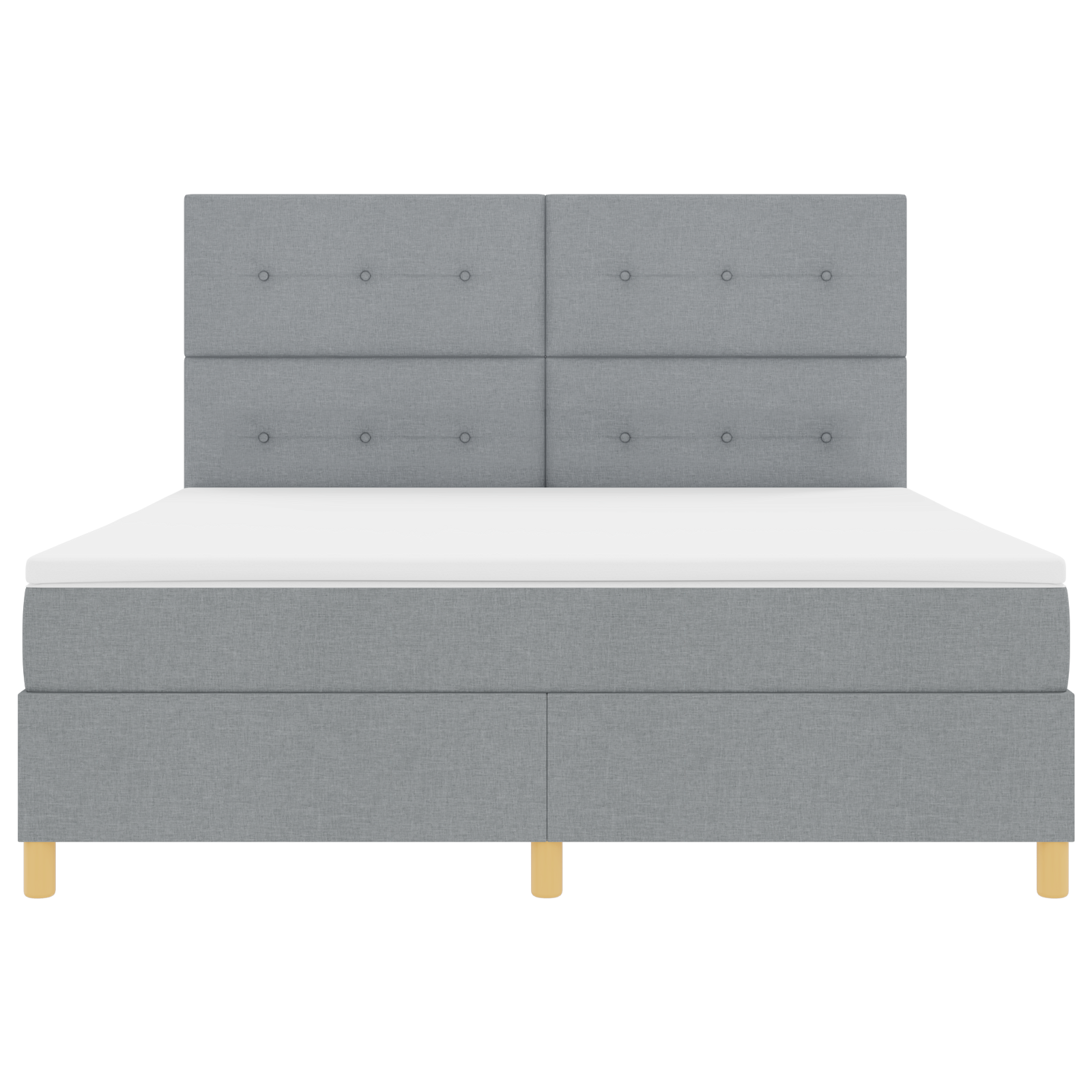 Boxspringbed met Matras & LED Licht Lichtgrijs 180x200 cm Stof