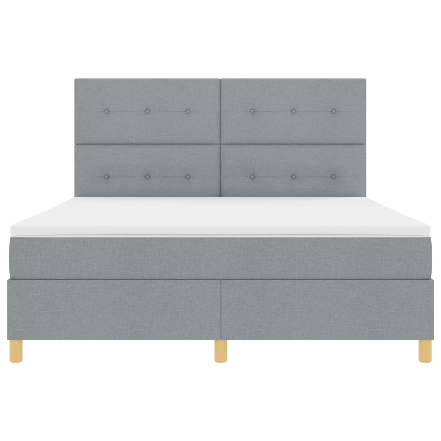 Boxspringbed met Matras & LED Licht Lichtgrijs 180x200 cm Stof