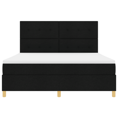 Boxspringbed met Matras & LED Zwart 180x200 cm Stof