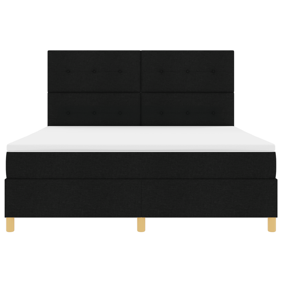 Boxspringbed met Matras & LED Zwart 180x200 cm Stof
