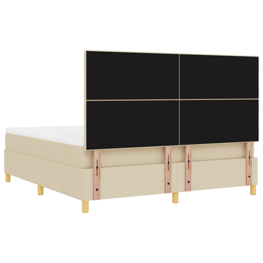 Boxspringbed met matras en LED stof crèmekleurig 180x200 cm