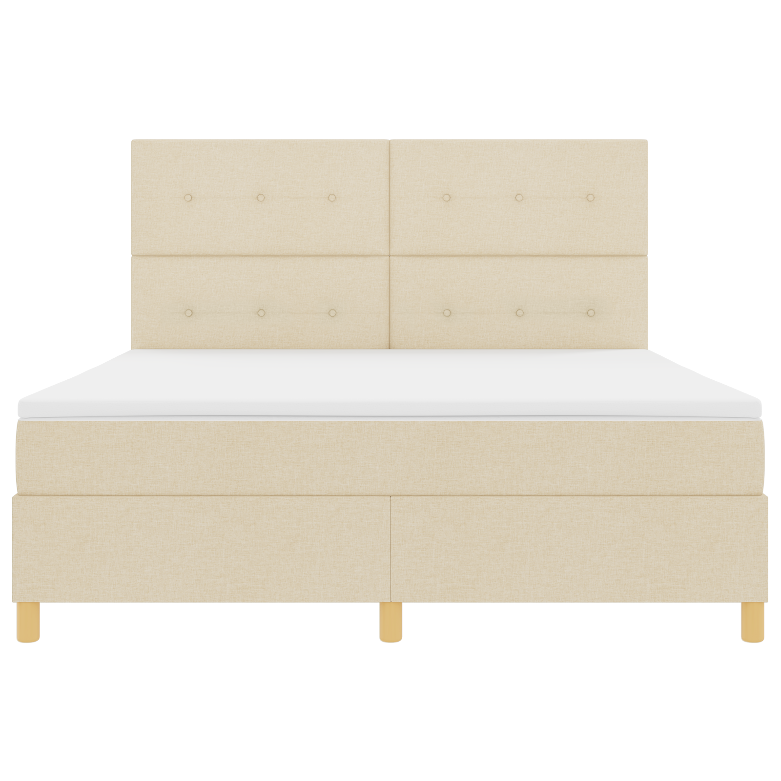 Boxspringbed met matras en LED stof crèmekleurig 180x200 cm
