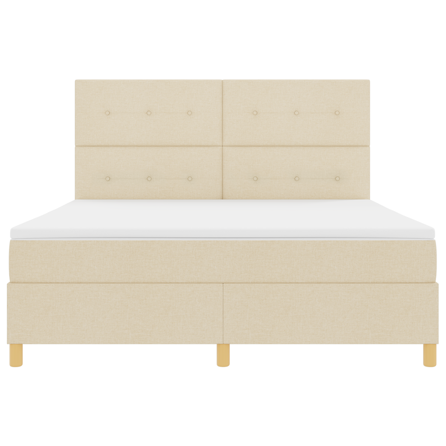 Boxspringbed met matras en LED stof crèmekleurig 180x200 cm