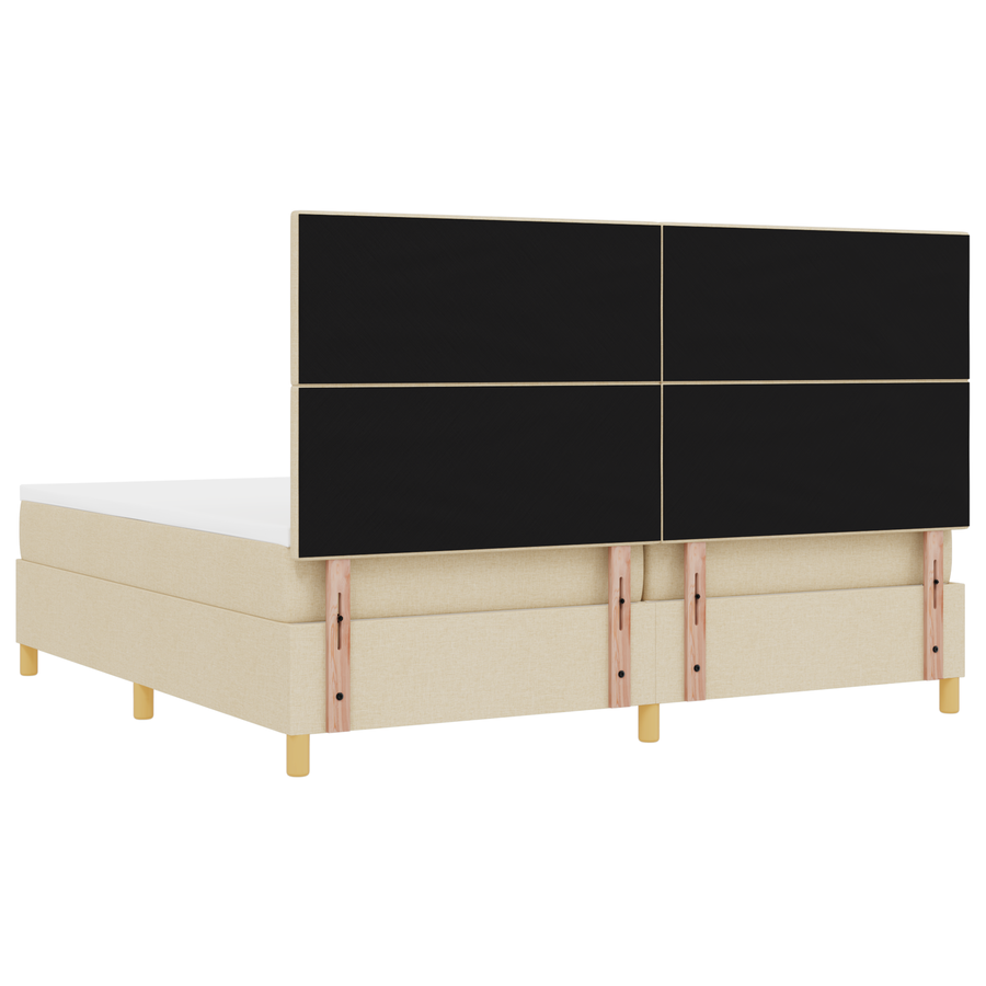 Boxspringbed met matras en LED stof crèmekleurig 200x200 cm