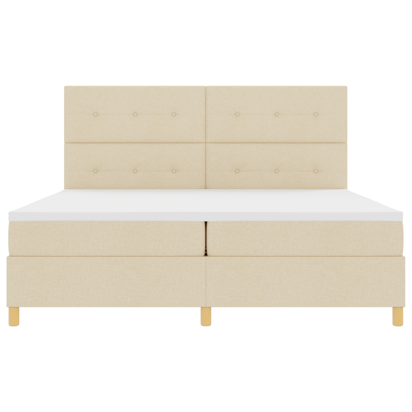 Boxspringbed met matras en LED stof crèmekleurig 200x200 cm