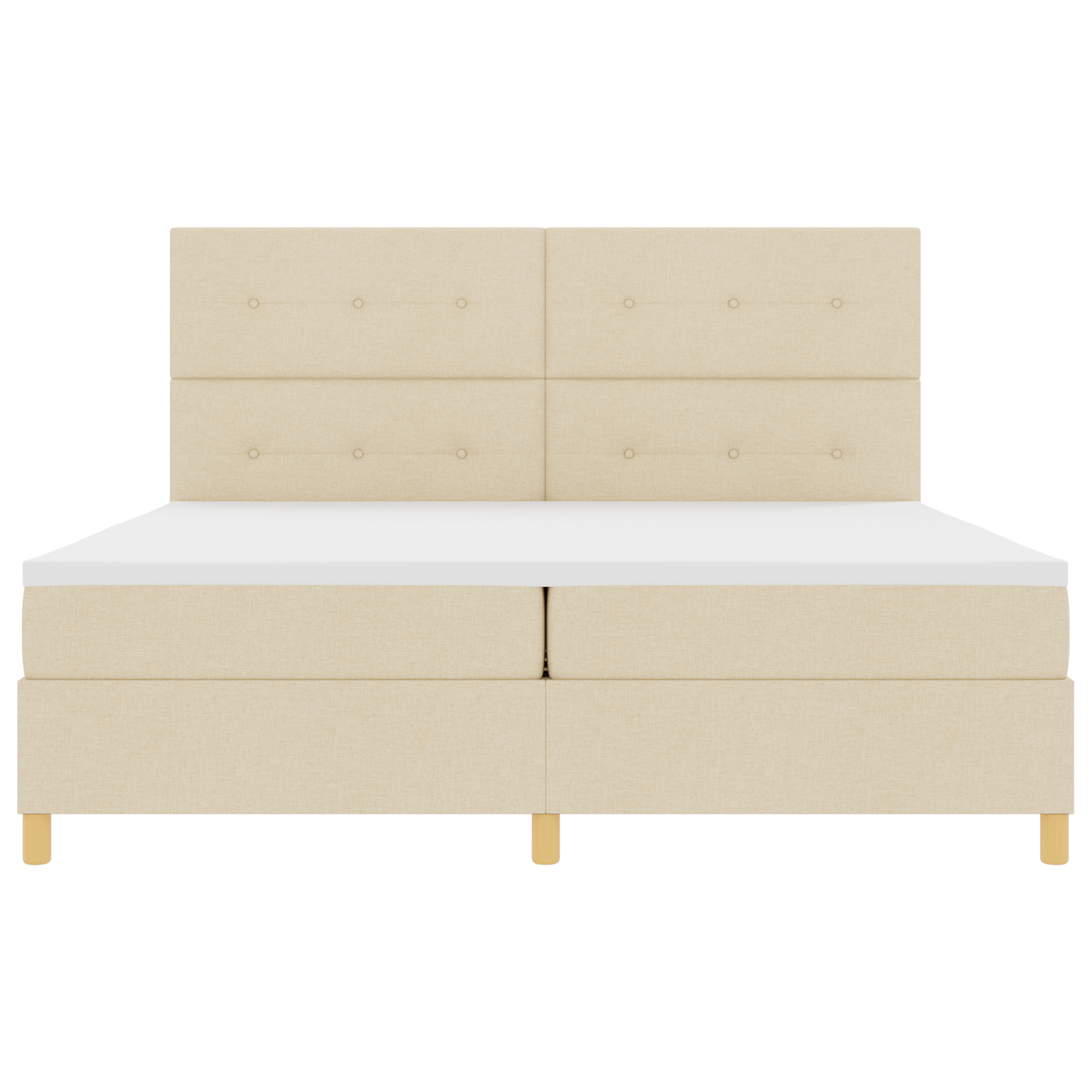Boxspringbed met matras en LED stof crèmekleurig 200x200 cm