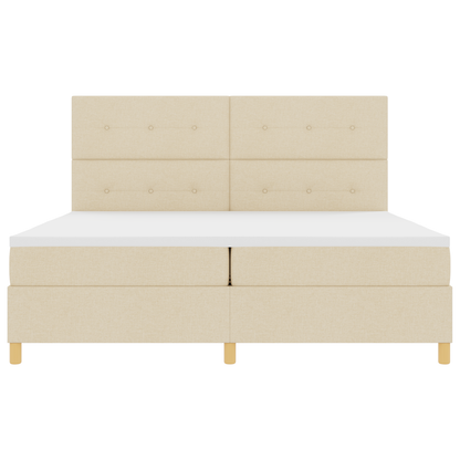 Boxspringbed met matras en LED stof crèmekleurig 200x200 cm