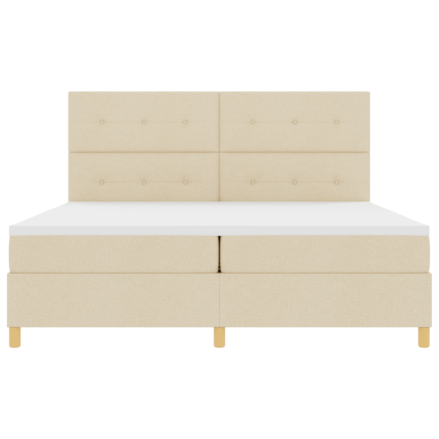 Boxspringbed met matras en LED stof crèmekleurig 200x200 cm