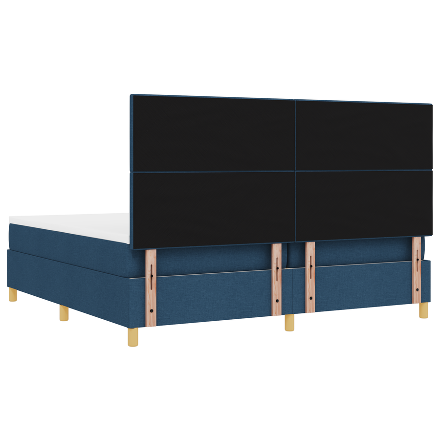 Boxspringbed met matras en LED stof blauw 200x200 cm