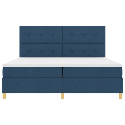 Boxspringbed met matras en LED stof blauw 200x200 cm